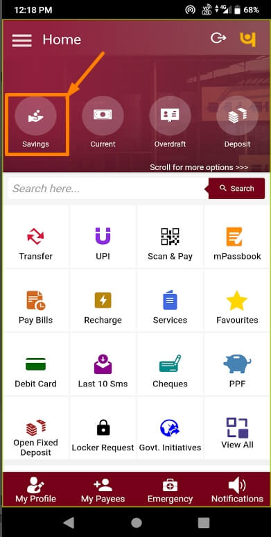 pnb balance check by app