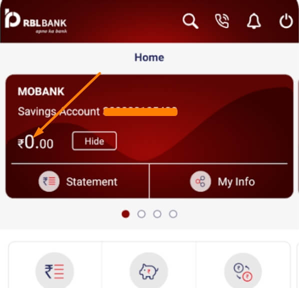 rbl balance check by app